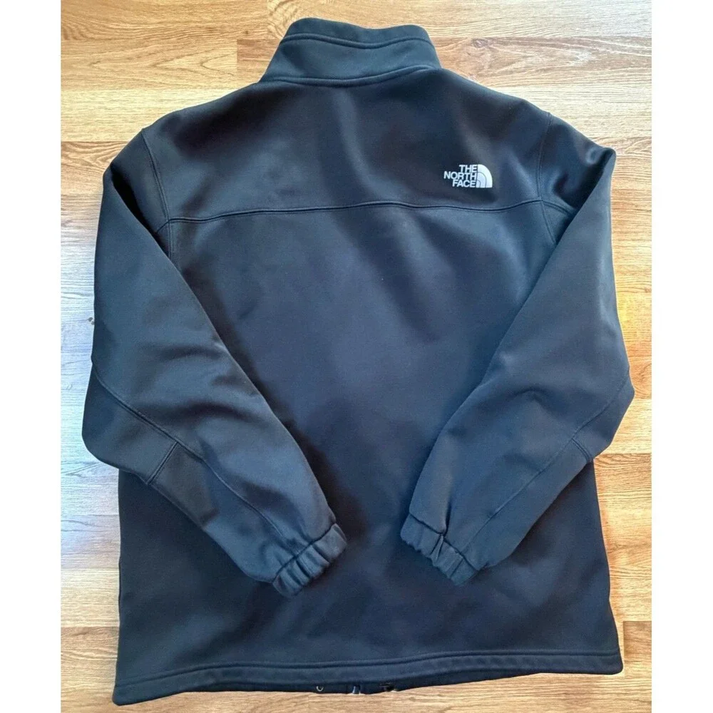 The North Face Apex Jacket Mens Large Black Softshell Windbreaker Full Zip Sz L